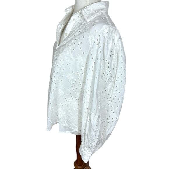 NWOT Sundance Eyelet Lace Embroidered Button Down Blouse with Tank Size L - Picture 3 of 8